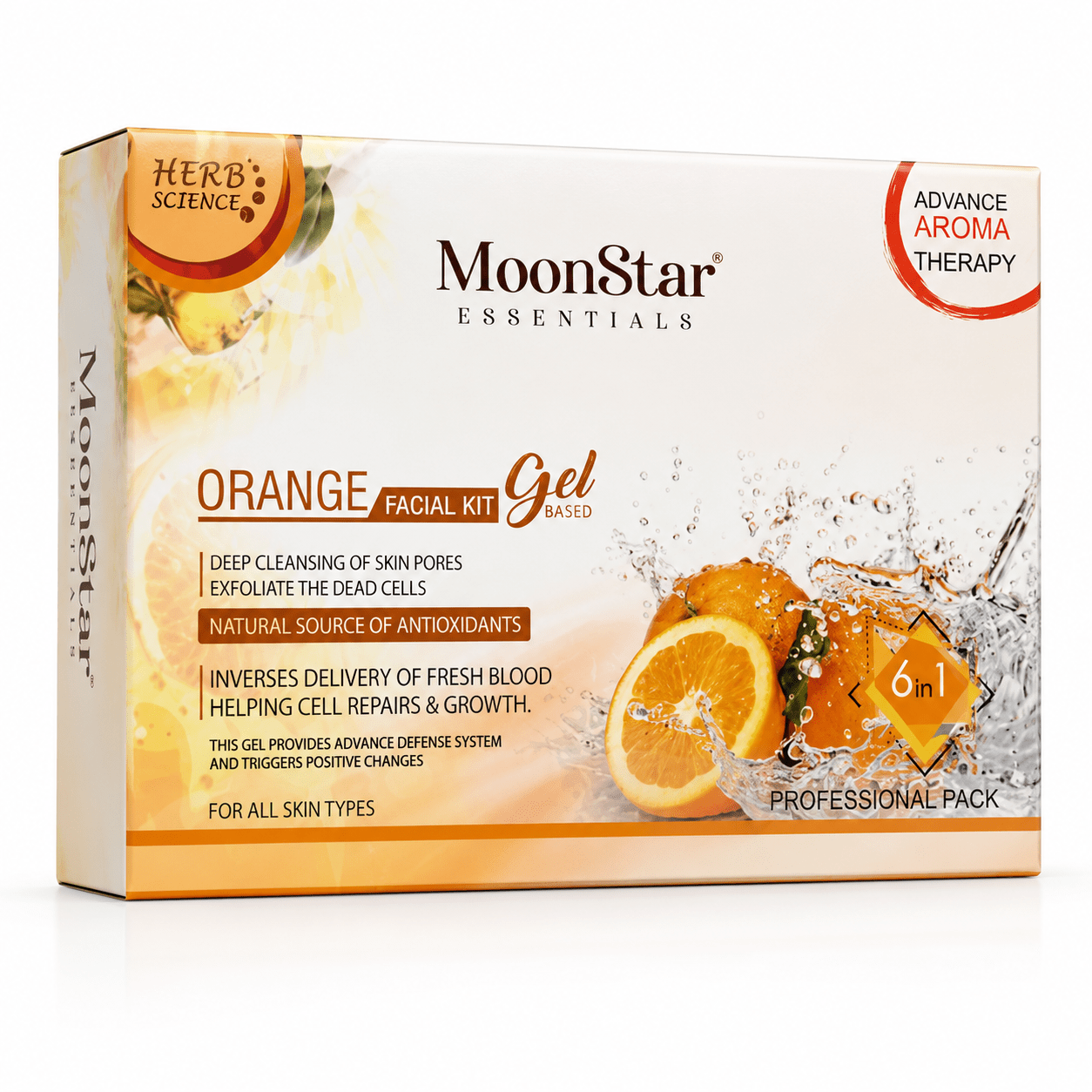 MoonStar Essentials Orange Gel Facial Kit (6 in 1 Professional Pack)